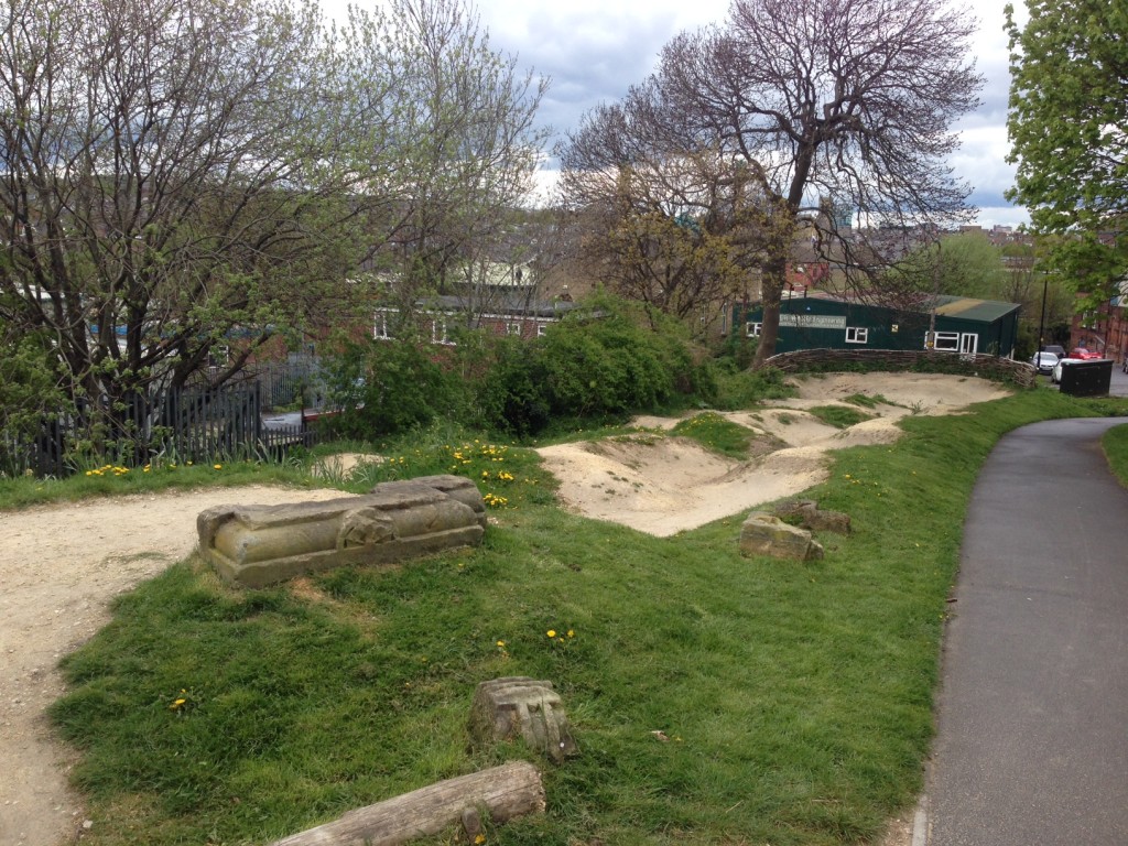 Mountain bike track at Heeley Park, Sheffield